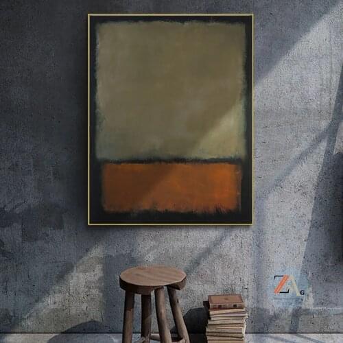 Famous Mark Rothko focus oil painting poster printed color block modern decorative wall art painting living room bedroom