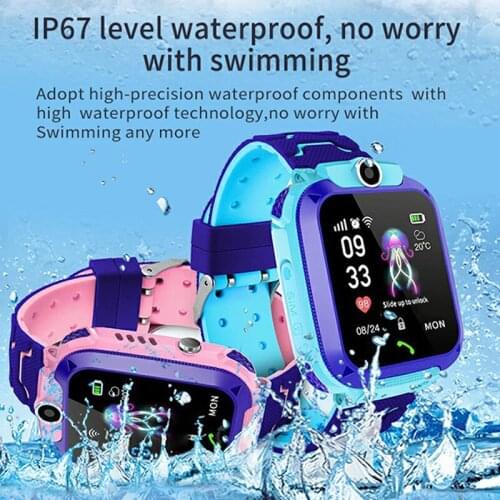 Q12 Children Waterproof Smart Watch Positioning Information Push Phone English Russian for IOS Android Kids Watch Gift