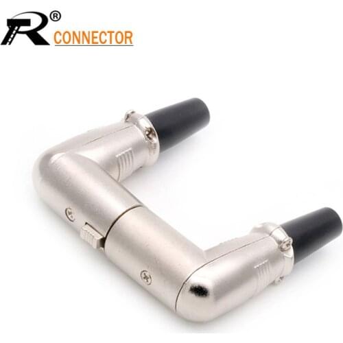 R Connector 1pair/2pcs 3 Pin XLR Male Female Plug Connectors Right Angle For Mic Microphone Speaker Audio Cable