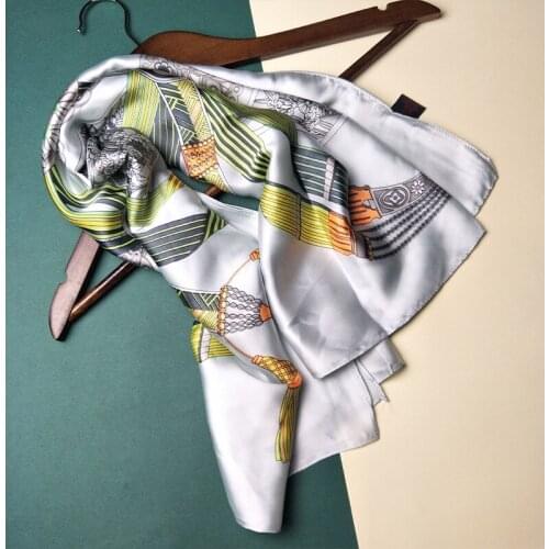 90*90cm TOP Silk superior quality Keychain Scarves Women Foulard Square Hijab Scarf Ladies Shawl wrap muffler pareo female hijab