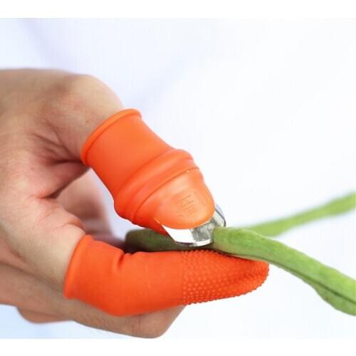 Silicone Thumb Knife Finger Protector Vegetable Harvesting Knife Plain Blade Scissors Cutting Rings Garden Gloves
