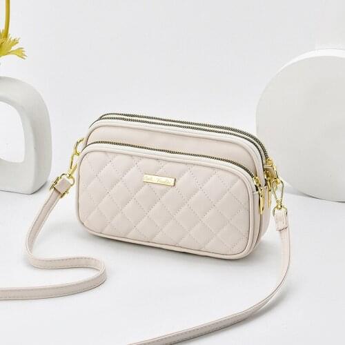 Soft Leather Plaid Crossbody Bags for Women 2021 Summer New Fashion Travel Small Shoulder Bag Luxury Female Purses and Handbags