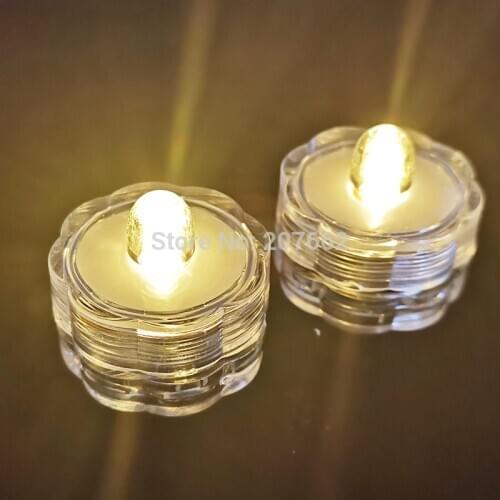 12pcs/lot Submersible Waterproof LED Tea Candle Lights Battery Operated Wedding Vase