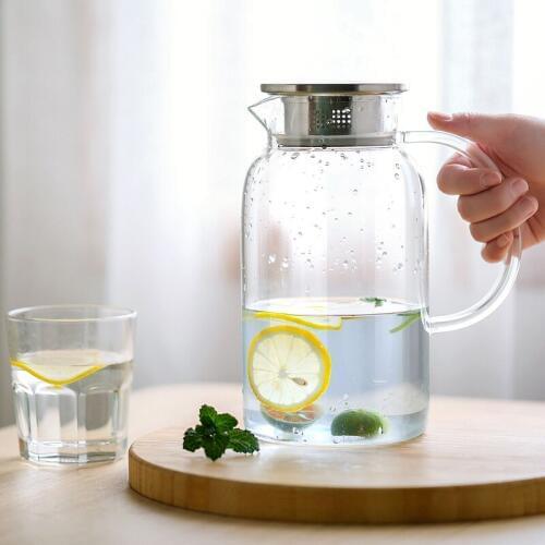 High borosilicate glass heat-resistant Water Bottle teapot large capacity home juice Tea bottle with Strainers mx11091357