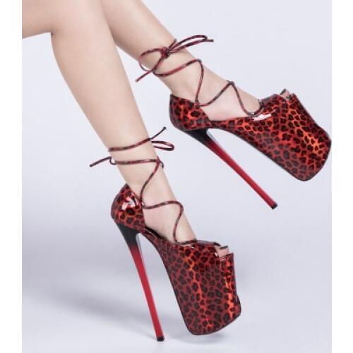 HOT Women Shoes Pumps Drag Queen CD Super High Heel 22CM Stilettos Peep Toe Waterproof Platform Model T Stage Show Wedding Shoes
