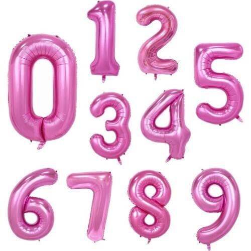 40 Inch Pink Blue Foil Helium Number Balloons Happy Birthday Party Decorations Kid Toy Figures Wedding Valentines Day Air Globos