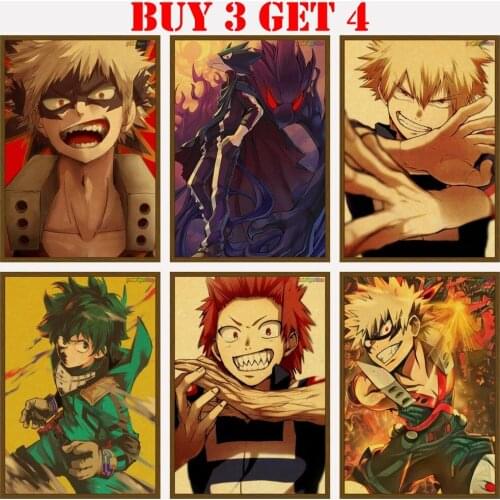 Japanese Anime My Hero Academia Home Room Movie Anime Wall Retro Vintage Poster For Home Decor Room