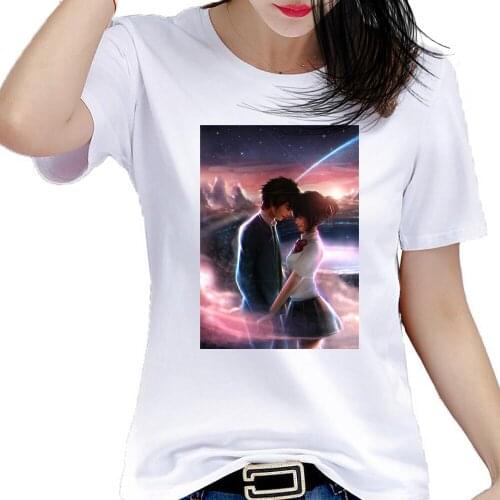 Anime Your Name 2 Movie Manga Women T Shirt Printing Poster Andrew Kimi No Na Wa Prints Love Silk Graphic COSPLAY Short Sleeve