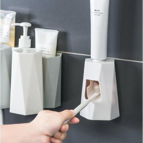 1Pc Bathroom Accessories Automatic Toothpaste Dispenser Wall Mount Stand Rack Household Toothbrush Holder Toothpaste Squeezer