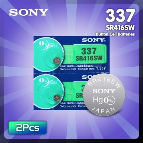2pcs/lot For Sony Original 1.55V 337 SR416SW Silver Oxide Watch Battery 337 SR416SW Button Coin Cell For Watch Electric Toys