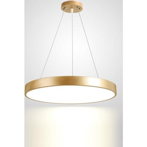 2021 New LED 5cm Ultra Thin Round Gold Silver Pendant light Lustre Hanging Lamps Suspension Luminaire Lampen For Foyer Office