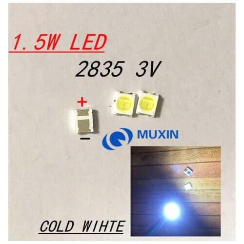 50PCS FOR LED Backlight High Power LED 1.5W 3V 1210 3528 2835 131LM Cool white LCD Backlight for TV TV Application