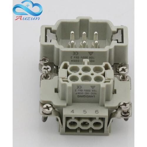 6 core Heavy duty connector HDC-HE-06 The male connector and the female connector 16A500V Aviation plug core