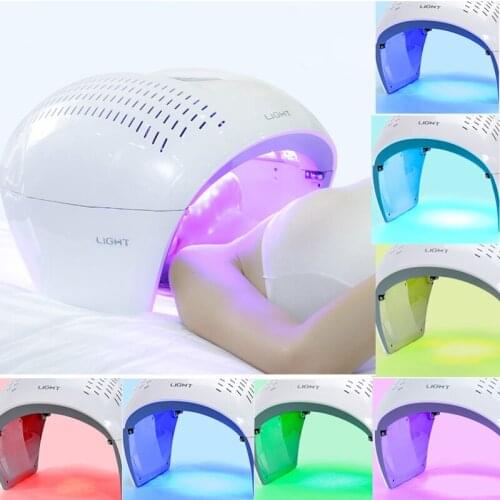 7 Color Round FoldableLED Photon Light Therapy Facial Skin Rejuvenation Acne Remover Anti Wrinkle Beauty Device Equipment