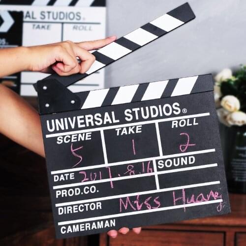 Studio Video Recording Accessories Film Clapboard Movie Film Cut Board Erase Acrylic Director TV Cut Action Scene Clapper Board