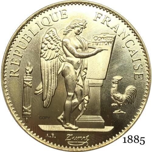 France Third Republic Francaise 1885 A 100 Francs Liberte EGALITE FRATERNITE Gold Coins Brass Metal Copy Coin