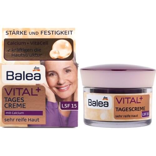 Balea VITAL+Day Cream For Old Mature Skin Ages 55+ To 70+ Anti Aging Anti Wrinkle Enhance Skin Elasticity Firming Paraben-Free