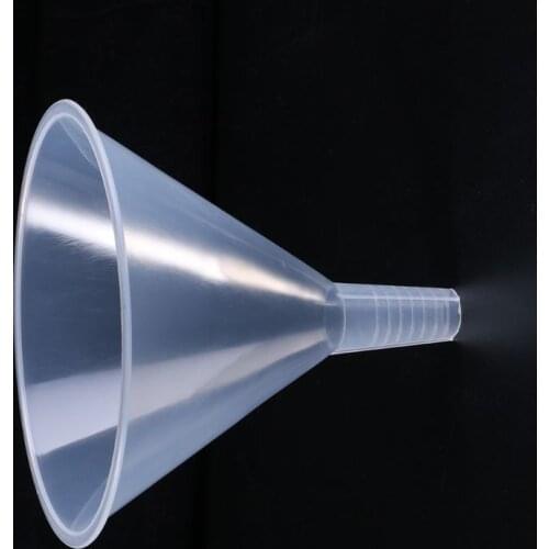 G99F 150mm Plastic White Transparent Funnel For Garage / Car Liquids / Laboratory / Kitchen