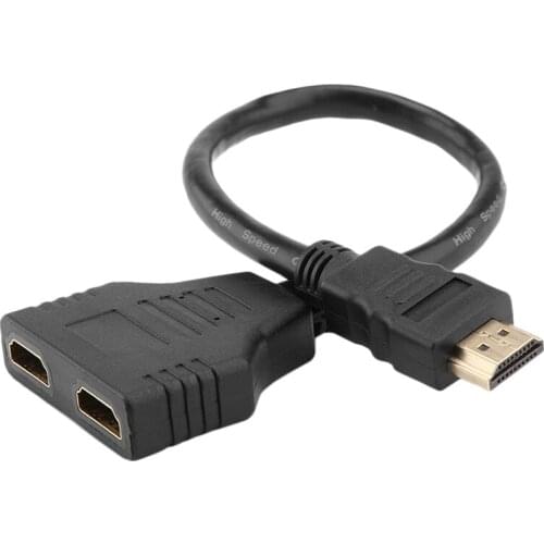 Hdmi Splitter One in Two Hdmi Male To Double Female Adapter Cable One for Two Converter Supports 480P 720P, 1080I, 1080P