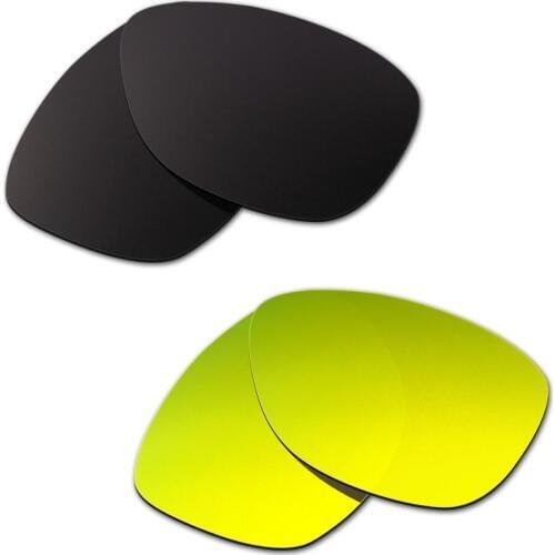 HKUCO For Jupiter Sunglasses Replacement Polarized Lenses 2 Pairs Black&Gold