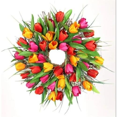 Simulation Tulip Garland on The Wall Door Indoor Living Room Wall Hanging Decoration Wall Landscaping Decoration Garland
