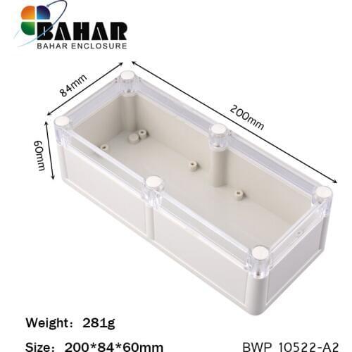 IP68 ABS plastic waterproof enclosure Diy instrument case wire connection box transparent outdoor box for electrical 200*84*60mm