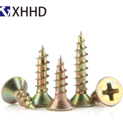 Phillips Flat Head Cross Recessed Self-Tapping Screw Metric Threaded Countersunk Fiber Nail Drywall Wood Screw Bolt M3.5 M4 M5