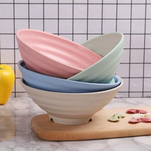 Hot-7 Inch Large Lightweight Wheat Straw Soup Bowls Dinnerware for Noodle Rice Salad, 4 Pack