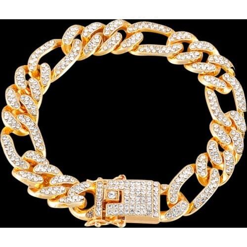 Mens 13mm Miami Cuban Chain Iced Out Zircon Bracelet Hip Hop Fashion Jewelry