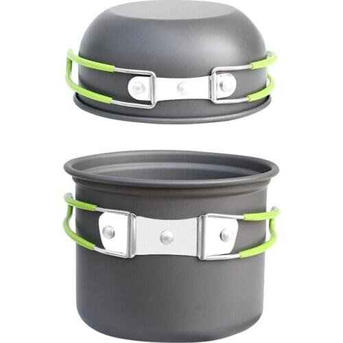 Outdoor Camping Cookware Set Aluminum Pot With Bowl Cooking KiT For Backpacking Travelling Hiking Picnic BBQ Tableware Equipment