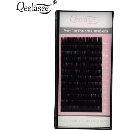 Qeelasee 5pcs/lot mink individual eyelash extension makeup eyelashes maquiagem cilios Korea material 8-18mm available faux cils