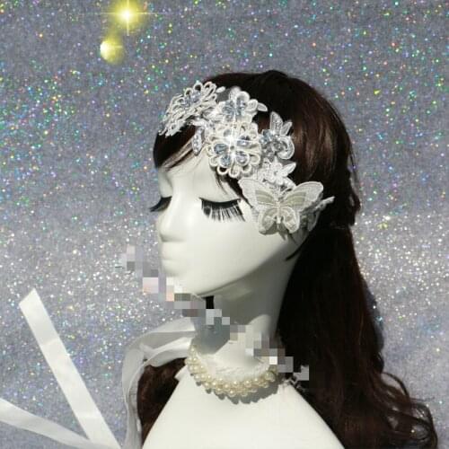 Pure Handmade Original Stereo Three-dimensional Butterfly Lace Rhinestone Hair Accessories