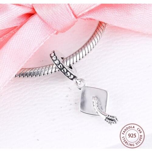 Fits Pandora Bracelet Orignal 925 Charms Sterling Silver Graduation Dangle Charm Pendant Beads DIY Jewelry Gift Berloques