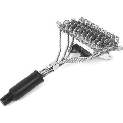 Kitchen Cleaning Brush BBQ Grill Stainless Steel Kitchen Tools Metal Bristles Triangle Clean Brushes BBQ Kitchen Gadgets Tools