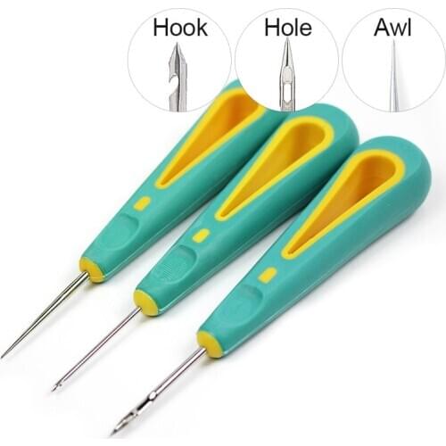 Awl for Repair Leather Shoe Sewing Cobbler Tool DIY Craft Straight Curved and Hole Hook Needle Piercer Stab Awl
