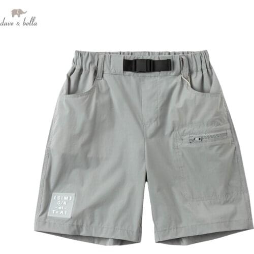 DKY17849 dave bella summer 5Y-13Y kids boys fashion casual soild pockets pants children boutique casual high quality pants