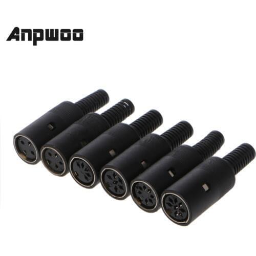 ANPWOO 1Pc Male/Female DIN Plug Socket Connector 3/4/5/6/7/8 PIN Chassis Cable Mount