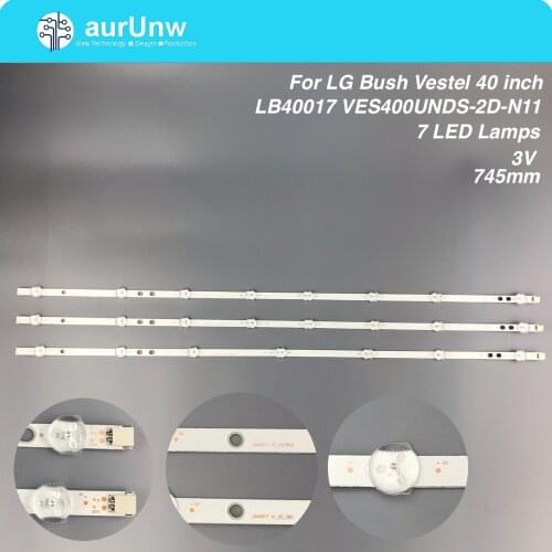 New Kit 3 PCS LED backlight strip for LG Bush Vestel 40 inch LB40017 17DLB40VXR1 VES400UNDS-2D-N11 VES400UNDS-2D-N12