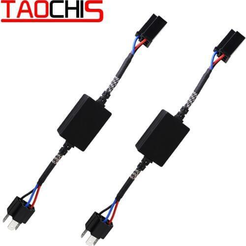 TAOCHIS 9-36V H4 car LED Resistor Decoder Can-bus Error Free Radio Interference Canceller Lamp Hood
