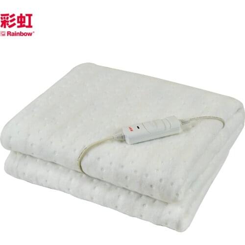 Rainbow Single Economical Electric Blanket Ultrasonic Welding Fabric Heating Bed Mat Warmer Under Blanket Beige