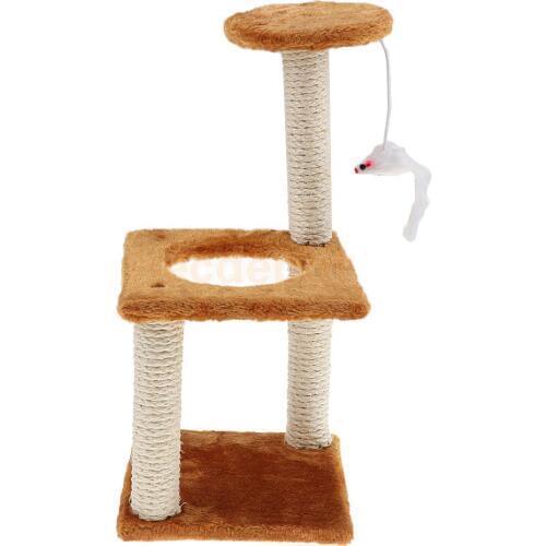 Pet Cat Tree Scratcher Play Toy Three-layer Round Hole Kitty Climbing Frame