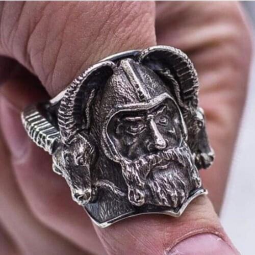 Vintage Goat Head Fashion Mens Amulet Single Ring Ring Clothing Jewelry Ring