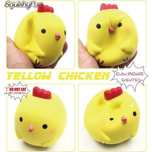 10CM Squishy Funny Antistress Jumbo Yellow Chick Chicken Super Squishy Slow Rising Scented Squishies Soft Kitchen Toys Gift