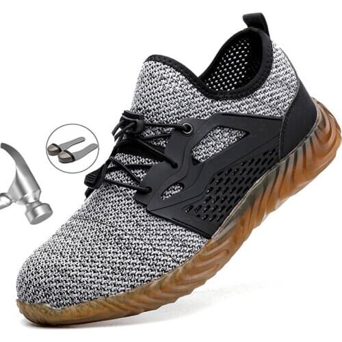 Safety Work Shoes Boots For Men Male Protective Steel Toe Cap Boots Anti-Smashing Construction Safety Work Sneakers men shoes