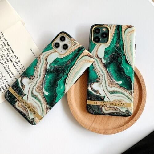 Gold Camera Protective Ring Phone Case for iPhone 11 Marble Case Chic Design iPhone 12 Pro Max 7 plus 8 X XR Xs Max 11Pro 12mini