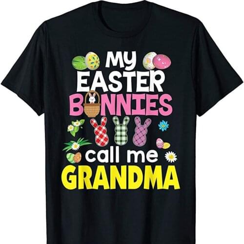 2021 Summer T Shirt Women Easter Cute Rabbit Print Short Sleeve Tees Shirt Casual Loose Round Neck Black T-shirt Plus Size Top