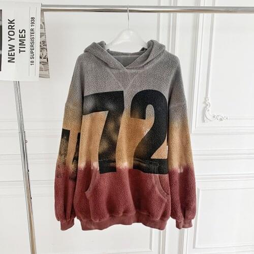 Digital Print Women Tie-Dye Gradient Hooded Sweatshirt 2021 Autumn New Ladies Loose Long Sleeve Hoodies Jumper Pullover Top