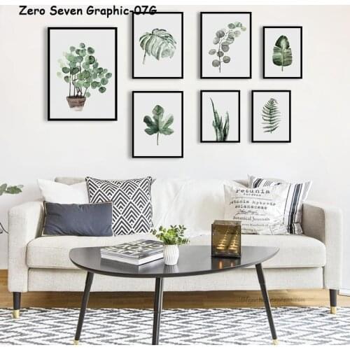 07G Modern Green Plants Leaves A4 A3 A2 Canvas Art Painting Print Poster Picture Wall Living Room Bedroom Home Decoration Murals