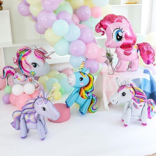 1PCS 100*97CM Pink Horse Pony Unicorn Foil Balloons Happy Birthday Unicorn party Helium Balloons Kids Animal Toys Globos