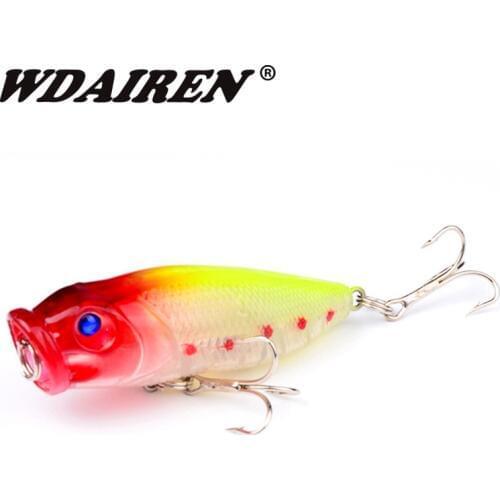 1Pcs Popper Fishing Lure 6.5cm 9.2g Artificial Hard Bait Wobblers Treble Hooks Carp Fishing Lures Isca Fly Pesca Fishing Tackle